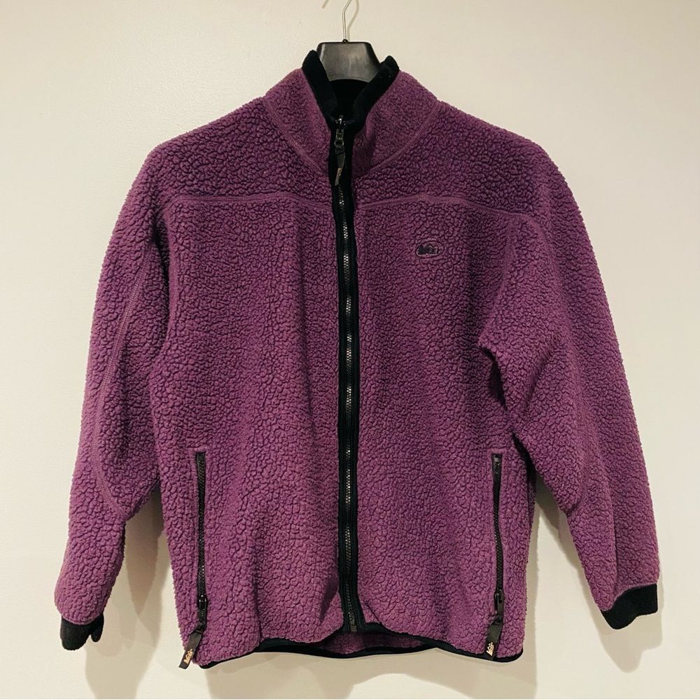 REI Purple Fleece Full Zip Outerwear Jacket Size Large